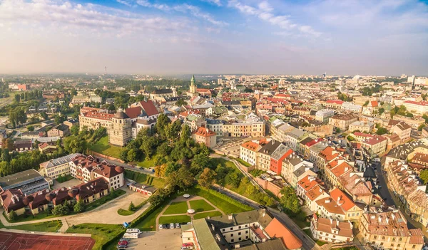 Lublin Ptačí Perspektivy Staré Město Grodzka Branou Farze Náměstí Panorama — Stock fotografie
