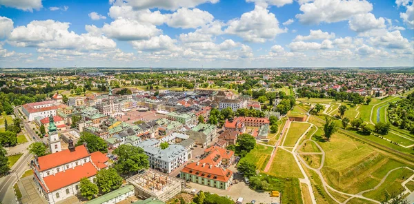 Zamosc Luchtfoto Van Het Panorama Van Oude Stad Poolse Landschappen — Stockfoto