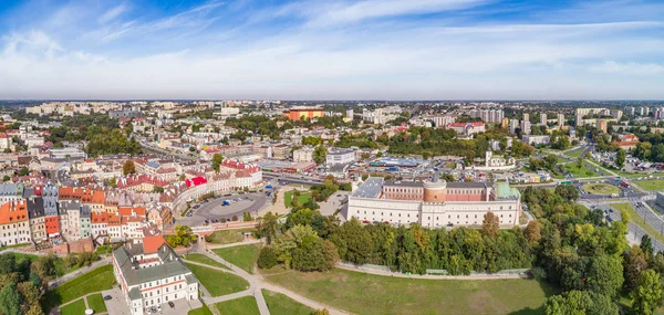Lublin havadan görünümü, Lublin Kalesi ve kale meydanı manzarası. Lublin'in havadan manzara.