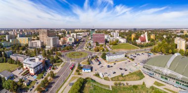Lublin kuş bakışı. Lublin Tomasz Zana görünür sokak ile şehrin bir panorama.