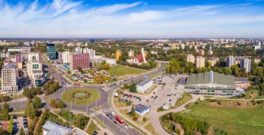 Lublin kuş bakışı. Havadan görülen Zana ve Filaretw caddelerinin kesişme ve çevresi.