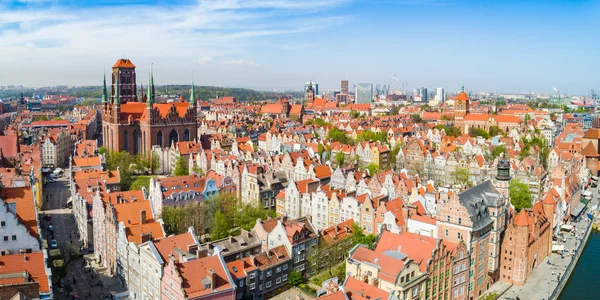Krajina Starého Města Gdaňsku Letecký Pohled — Stock fotografie