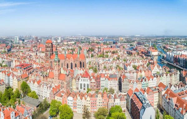 Turistická Krajina Městě Gdaňsk Panorama Města Pohledu Ptačí Perspektivy — Stock fotografie