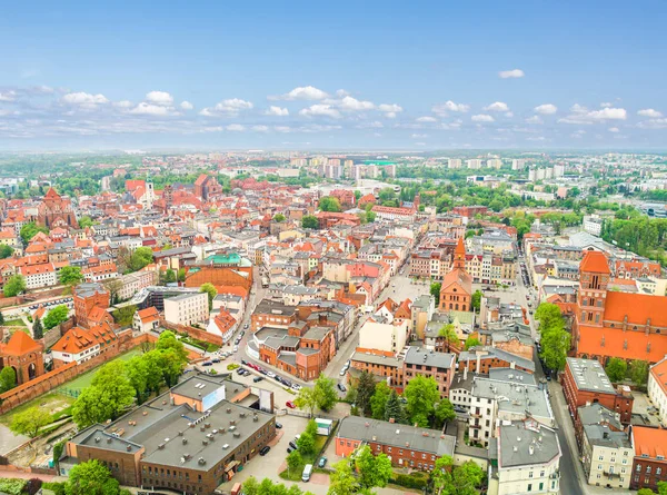 Torun Bird Eye View Landscape Old Town Visible Theater Castle — Stock Photo, Image