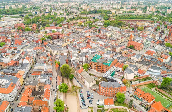 Torun Pohledu Ptačí Oko Krajina Starého Města Viditelnou Věží Novým — Stock fotografie