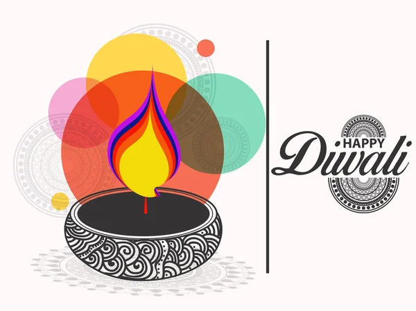 Творческая Иллюстрация Shubh Diwali Shubh Deepawali — стоковый вектор
