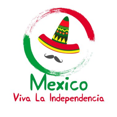 Viva Mexico 'nun yaratıcı vektör illüstrasyonu, geleneksel Meksika tatili, vektör illüstrasyonu