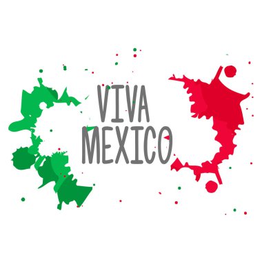 Viva Mexico 'nun yaratıcı vektör illüstrasyonu, geleneksel Meksika tatili, vektör illüstrasyonu