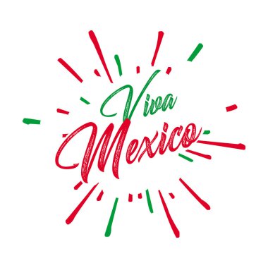 Viva Mexico 'nun yaratıcı vektör illüstrasyonu, geleneksel Meksika tatili, vektör illüstrasyonu
