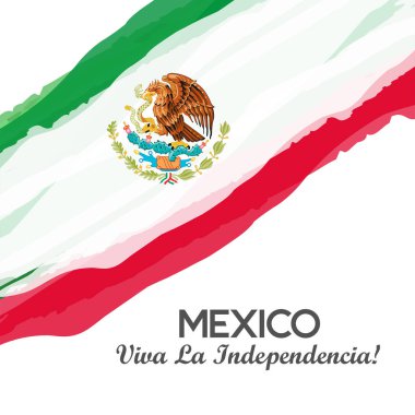 Viva Mexico 'nun yaratıcı vektör illüstrasyonu, geleneksel Meksika tatili, vektör illüstrasyonu