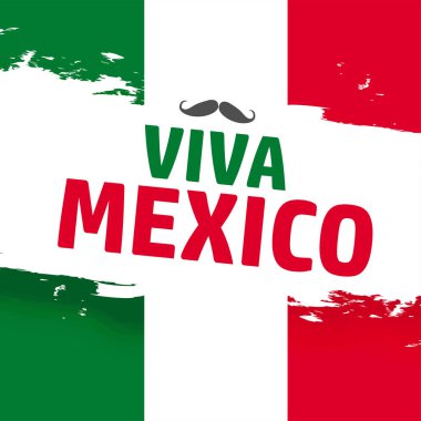 Viva Mexico 'nun yaratıcı vektör illüstrasyonu, geleneksel Meksika tatili, vektör illüstrasyonu
