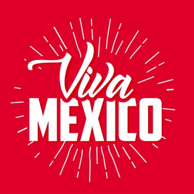 Viva Mexico 'nun yaratıcı vektör illüstrasyonu, geleneksel Meksika tatili, vektör illüstrasyonu