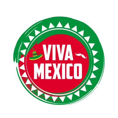 Viva Mexico 'nun yaratıcı vektör illüstrasyonu, geleneksel Meksika tatili, vektör illüstrasyonu