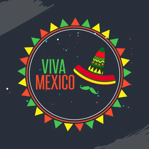 Illustration Vectorielle Créative Viva Mexico Phrase Traditionnelle Mexicaine Vacances Illustration — Image vectorielle