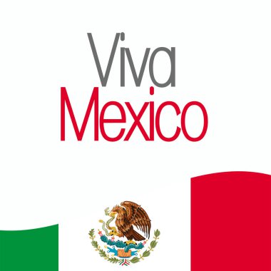 Viva Mexico, geleneksel Meksika tatili, vektör çizimi