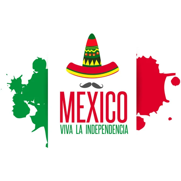 Viva Messico Tradizionale Frase Messicana Vacanza Lettering Vettoriale Illustrazione — Vettoriale Stock