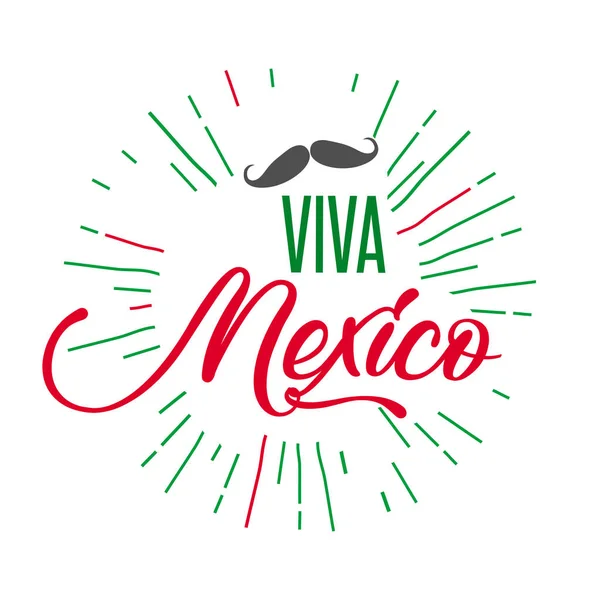 멕시코의 Viva Mexico 전통적 멕시코 Holiday Letletlettering Vector Illustration — 스톡 벡터