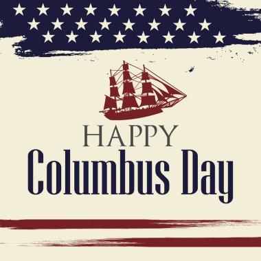 Columbus günü kutlu olsun. Eğilim hat. Vektör çizim. Büyük tatil hediye kartı veya başlık sayfası veya poster