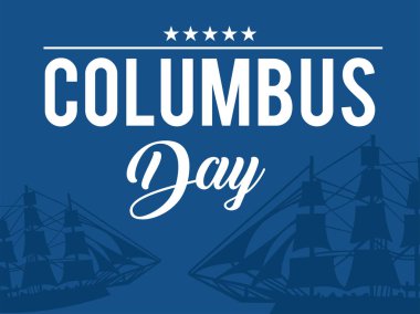 Columbus günü kutlu olsun. Eğilim hat. Vektör çizim. Büyük tatil hediye kartı veya başlık sayfası veya poster