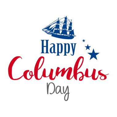 Columbus günü kutlu olsun. Eğilim hat. Vektör çizim. Büyük tatil hediye kartı veya başlık sayfası veya poster