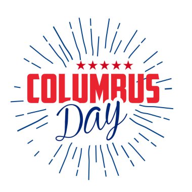 Columbus günü kutlu olsun. Eğilim hat. Vektör çizim. Büyük tatil hediye kartı veya başlık sayfası veya poster
