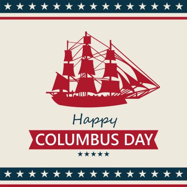 Columbus günü kutlu olsun. Eğilim hat. Vektör çizim. Büyük tatil hediye kartı veya başlık sayfası veya poster