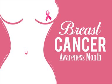 Vektör Meme Kanseri Bilinçlendirme hat afiş tasarımı. İnme pembe kurdele. Ekim kanser farkındalık ayıdır.