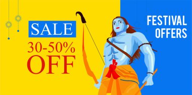 Tanrı Rama Dussehra Festivali dussehra satışı sırasında Ravana öldürmek için yenilikçi satış afiş poster