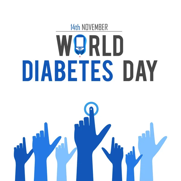 World Diabetes Day Bewustwording Met Handen Houden Meter Maatregelen Voor — Stockvector