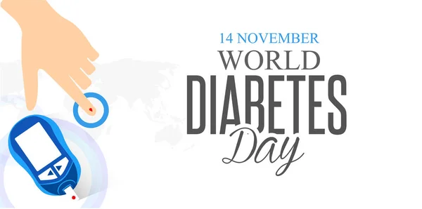 Dia Mundial Diabetes Conscientização Com Mãos Segure Medidas Medidor Para —  Vetores de Stock