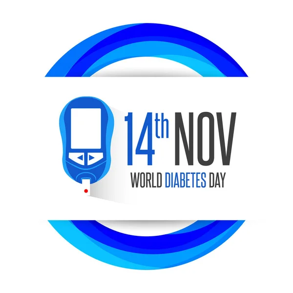 Světový Diabetický Den Vědomí Rukama Držet Metr Opatření Pro Hladinu — Stockový vektor