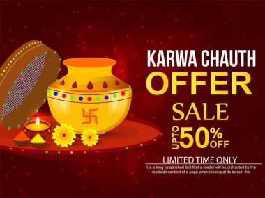 Karwa Chauth için hoş ve güzel soyut bir arka plan resimde güzel ve yaratıcı bir tasarım ile.