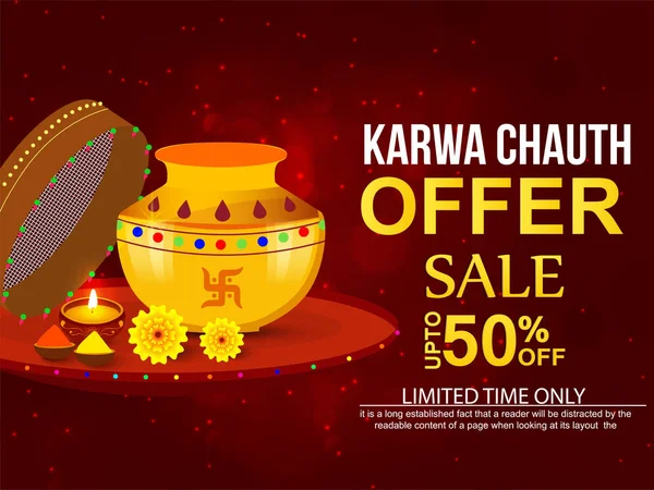 Abstrato Agradável Bonito Para Karwa Chauth Com Ilustração Design Agradável —  Vetores de Stock