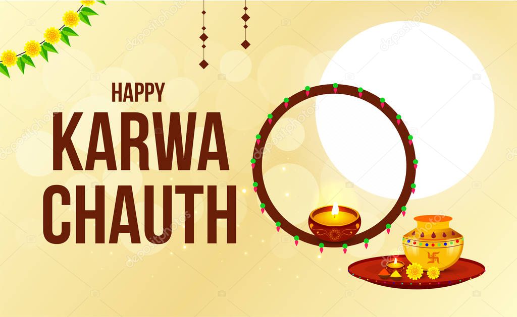 nice and beautiful abstract for Karwa Chauth with nice and creative design illustration in a background.