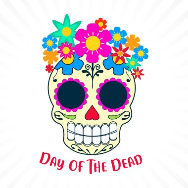 Ölü poster ile iskelet, Meksika geleneksel tatil günü. Meksika ifadeler çeviri: 