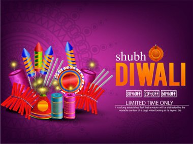 Işıklı yağ lambası, arka plan bulanık diwali dhamaka satışa gösterimi ile mutlu Diwali poster, başlığı, başlık veya tebrik kartı tasarımı.