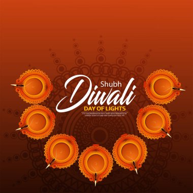 Işıklı yağ lambası, arka plan bulanık diwali dhamaka satışa gösterimi ile mutlu Diwali poster, başlığı, başlık veya tebrik kartı tasarımı.