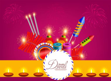 Işıklı yağ lambası, arka plan bulanık diwali dhamaka satışa gösterimi ile mutlu Diwali poster, başlığı, başlık veya tebrik kartı tasarımı.