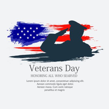 Creative vector illustration of Veterans Day. Honoring all who served. clipart