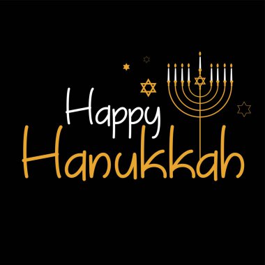 Hanuka, Yahudi ışık Festivali yedi Kollu Şamdan ve altın ışık şenlikli arka plan. Vektör çizim