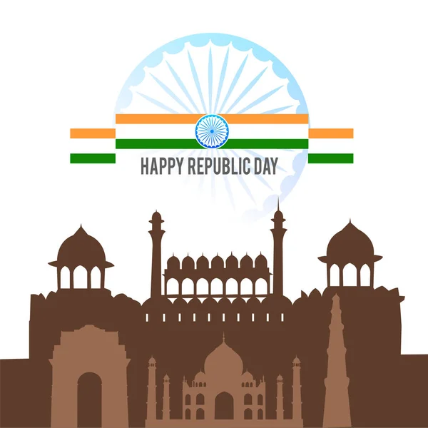 Día República India Celebración Enero Ilustración Vectorial — Vector de stock