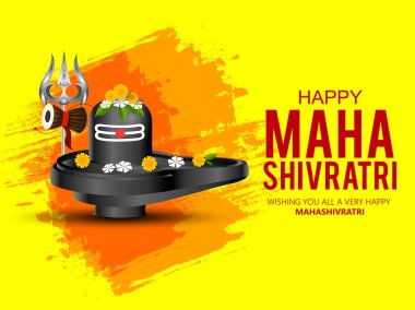 Maha Shivratri resmi, bir Hindu festivali Shiva efendisi - vektör kutladı. 