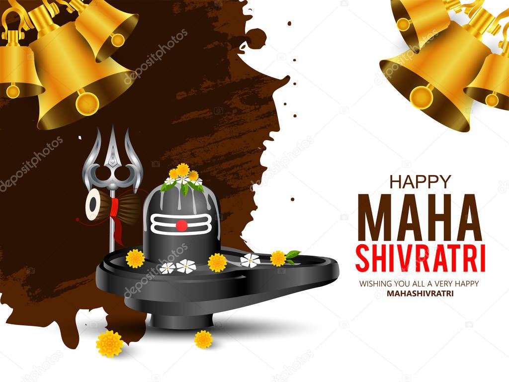 illustration of Maha Shivratri, a Hindu festival celebrated of Shiva Lord - Vector 