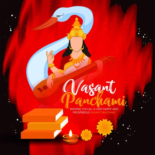 Banner Para Feliz Celebración Panchami Vasant Vector — Vector de stock