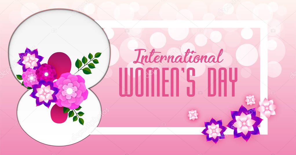 Happy International Women's Day on March 8th design background- EPS10 vector.