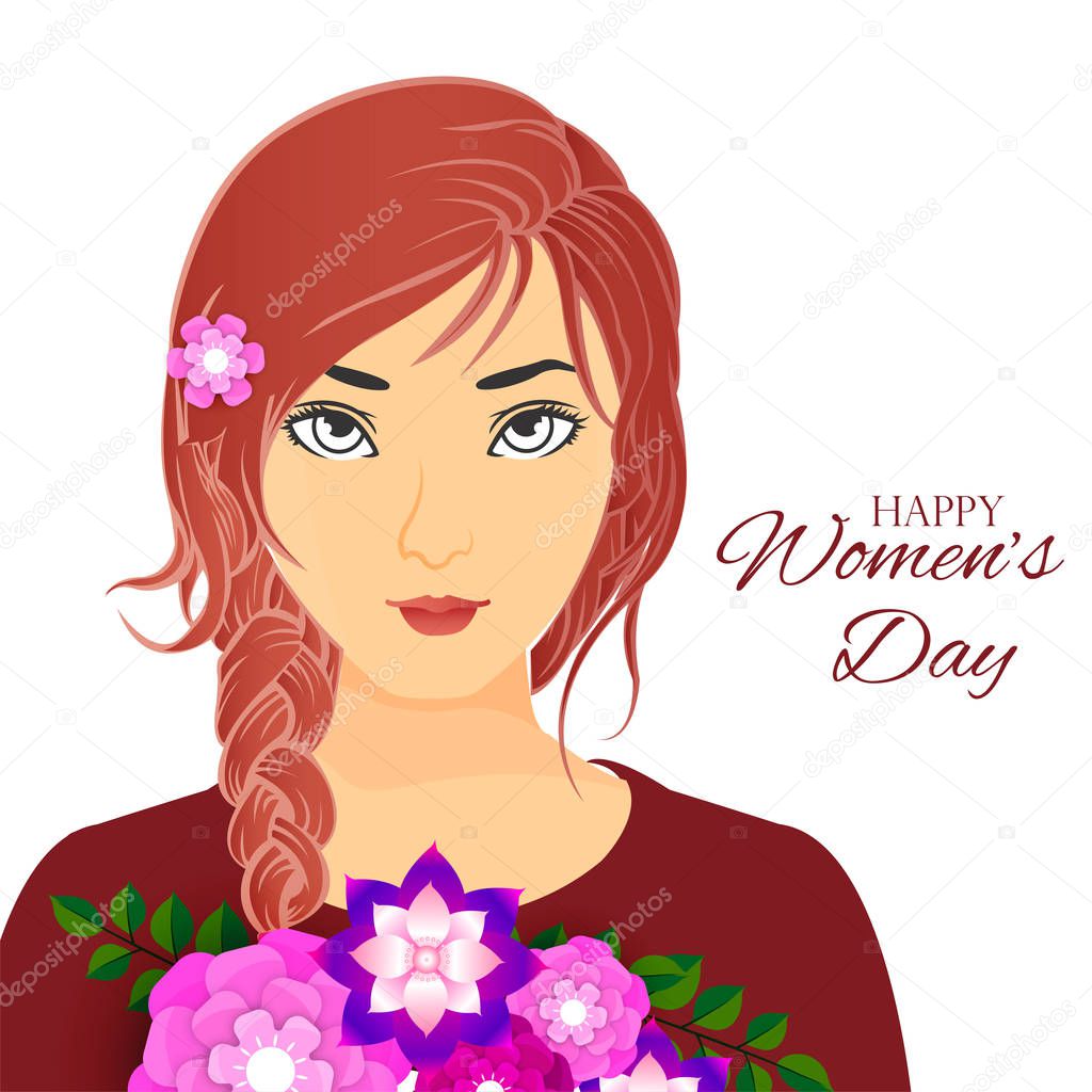 Happy International Women's Day on March 8th design background- EPS10 vector.