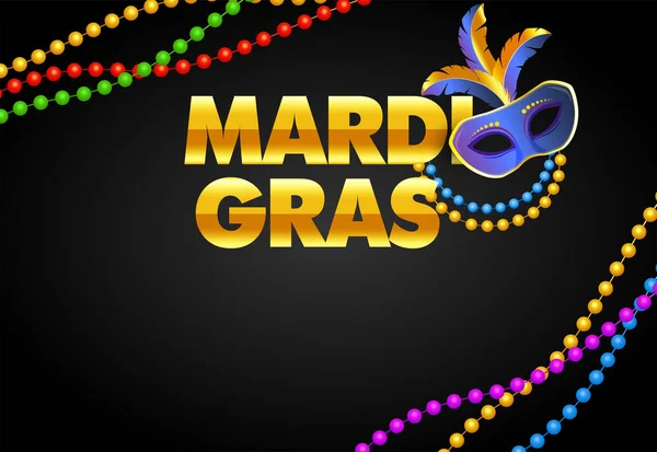 Mardi Gras Design Banner Com Bela Máscara Vector — Vetor de Stock