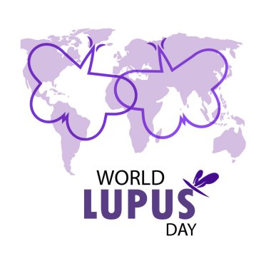 Bir arka planda güzel ve yaratıcı tasarım illüstrasyon ile Lupus Günü için Poster. - Vektör
