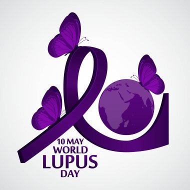 Bir arka planda güzel ve yaratıcı tasarım illüstrasyon ile Lupus Günü için Poster. - Vektör