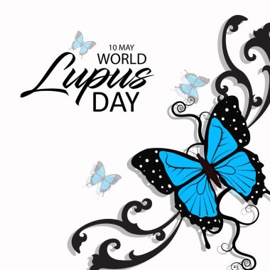 Bir arka planda güzel ve yaratıcı tasarım illüstrasyon ile Lupus Günü için Poster. - Vektör